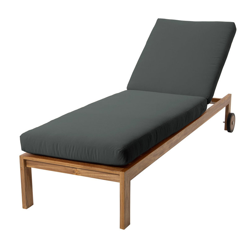 Chaise longue d'extérieur en teck Uvita, Charbon