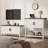 31.5'' Wood Console Table With Storage, Farmhouse Entryway Table With 2-Door-1581067777