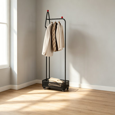 Modern Metal Hall Tree With Basket