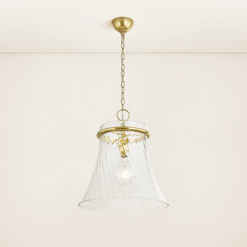 Luminaire suspendu 1 lumière Cantana, Laiton vieilli, H 19,75 po x l 17,75 po x P 17,75 po