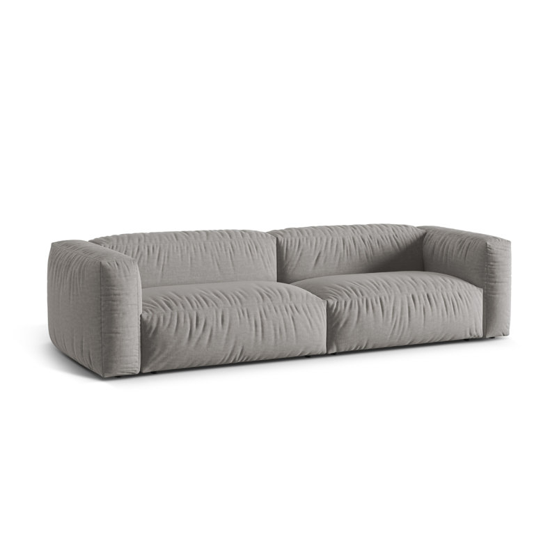 Carlens 4 Seater Sofa, Light Grey, Structured Fabric, 3