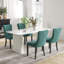 Ensemble de salle à manger rectangulaire à double piédestal avec table de salle à manger de style crème-74849810-74849901
