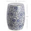 Lotus Blossom 17.5" Traditional Blue and White Floral Chinoiserie Ceramic Drum Garden Stool, Pierced Indoor/Outdoor Patio Seat & Side Table