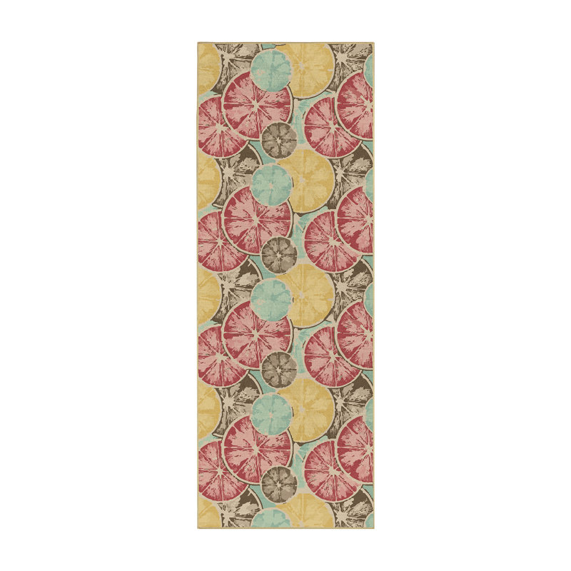 Tapis de couloir de cuisine Citrine Burst, Tapis de couloir 2 pi 6 po x 7 pi
