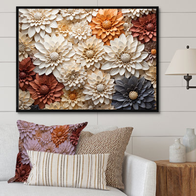 Sunlit Blooms Zinnias Flowers I sur impression sur toile