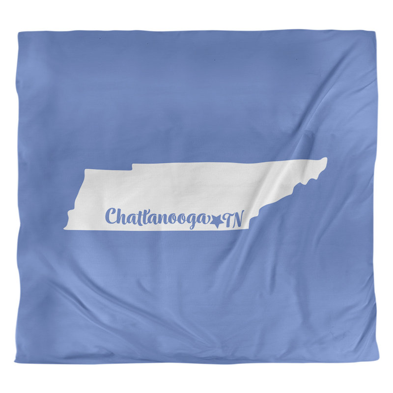 Housse de couette réversible simple Chattanooga Tennessee, Housse de couette pour très grand lit, Bleu, Microfibre