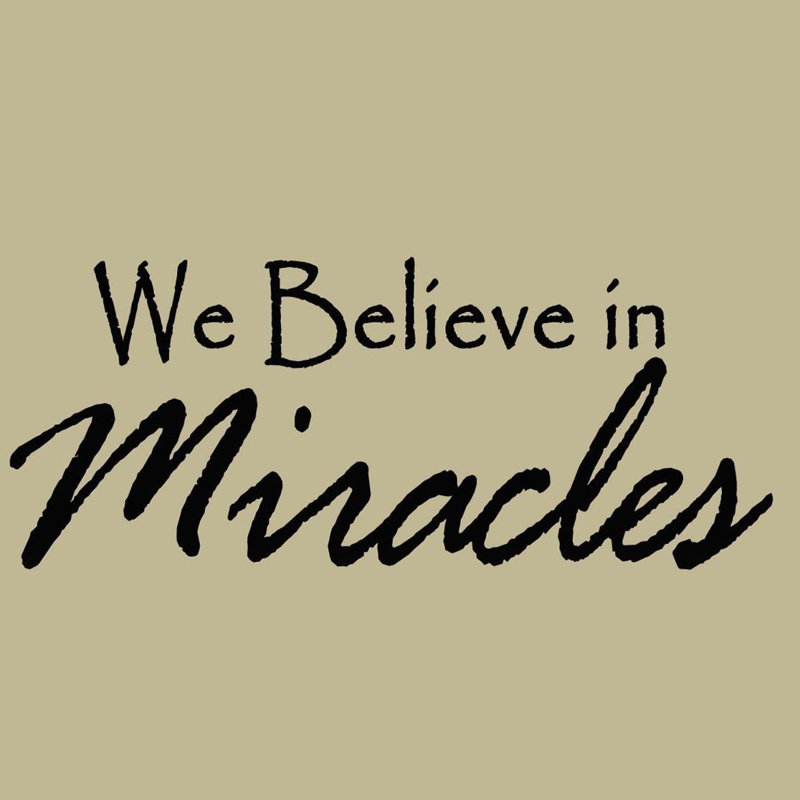 Décalcomanie murale "nous pensons aux miracles foi" Clowe, H 9 po x l 22 po