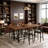 Counter-Height Bar Table with Metal Footrest