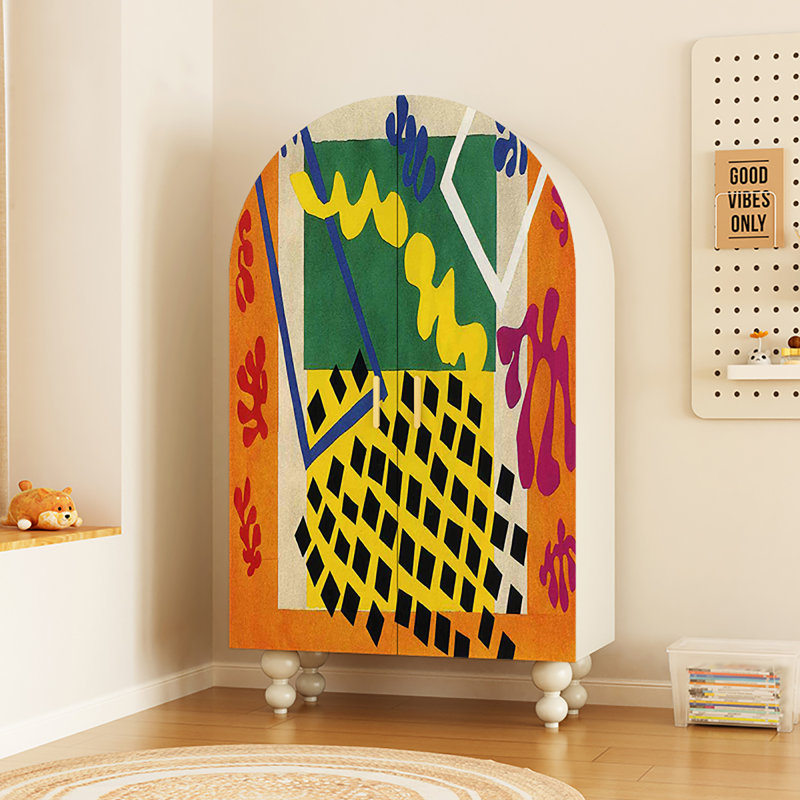 Garde-robe de chambre de style nordique crème, Blanc / multicolore