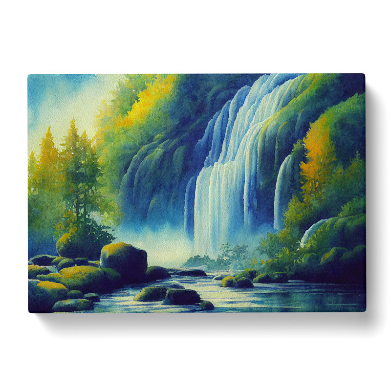 Lush Waterfall Vol.4 - Wrapped Canvas Painting, 50cm H x 76cm W x 3cm D