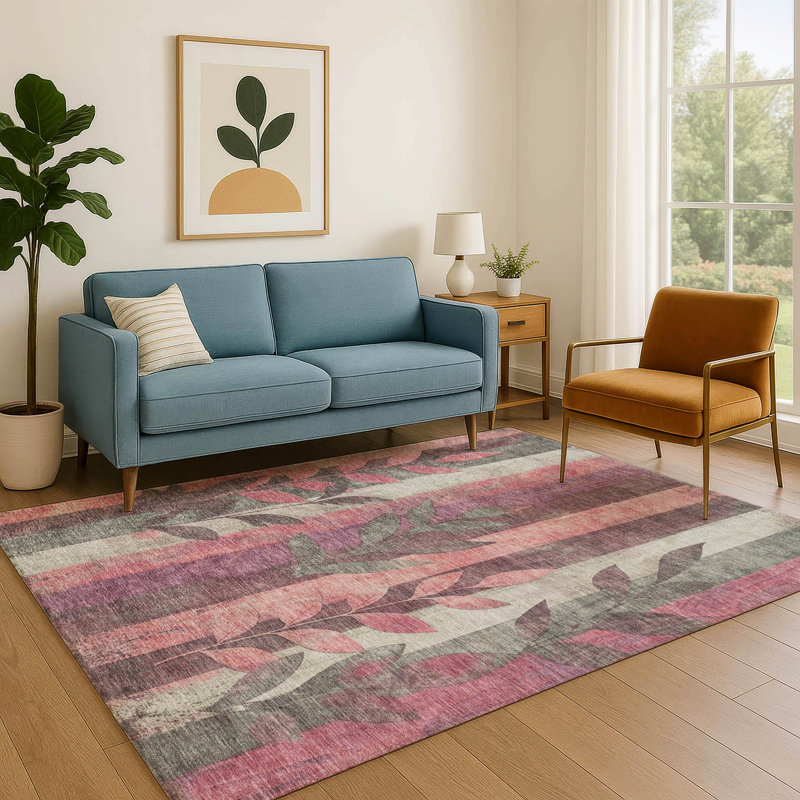 Premium Machine Washable Mayfield AMF1871 Floral Rug, Rectangle 10' x 14'