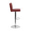 Tabouret de bar contemporain en vinyle à hauteur réglable avec dossier à panneau et base chromée Winnols-15480275