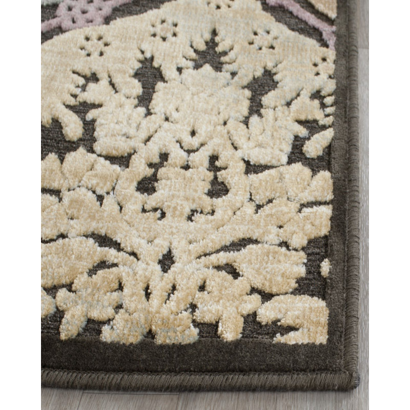 Payne Damask Viscose Area Rug, Rectangle 74 x 229 cm