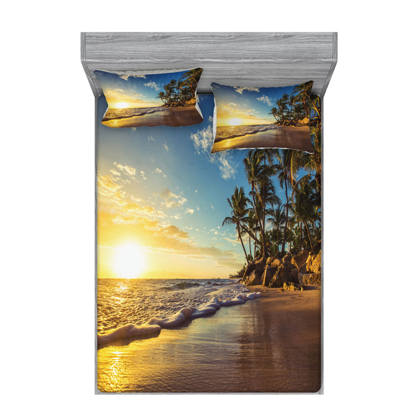 Ocean Microfiber Sheet Set, Full Sheet Set + Fitted Sheet + 2 Pillowcases