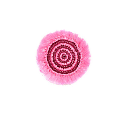 Woven Fringe Coasters - Pink & Maroon