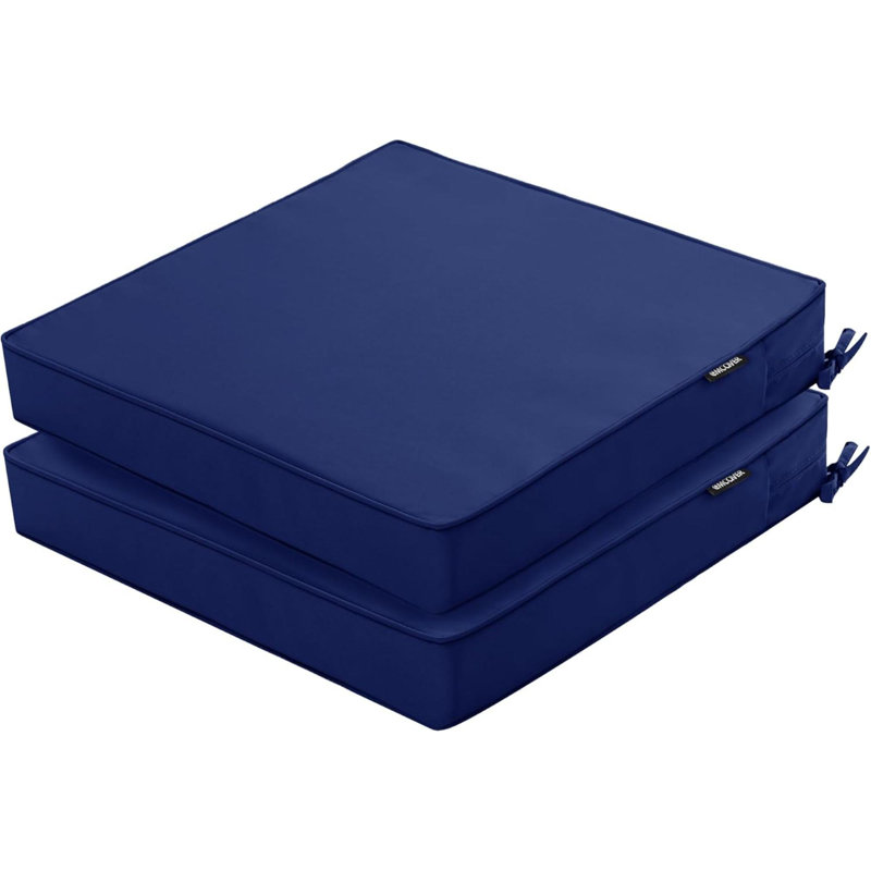Outdoor Chair Cushions 24 X 24 Inch Waterproof Patio Chair Cushions With Tie 5 Year Color Fastness Thick Outdoor Seat Cushion For Garden Lawn Patio