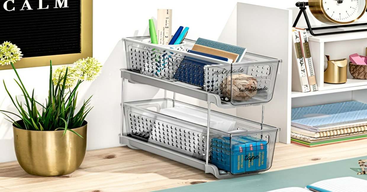 madesmart Mini 2-Tier Organizer with Dividers 