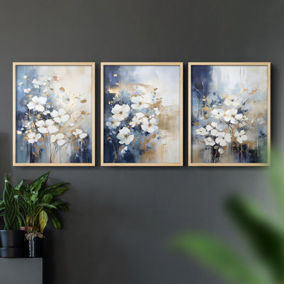 Étude florale série C III - lot de 3 estampes numériques - prêt à