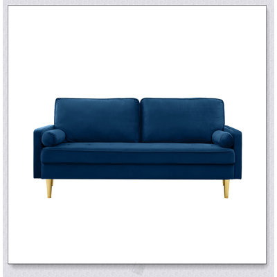 65-Inch Minimalist Velvet Sofa With Metal Legs, Luxurious And Durable For Living Room Or Bedroom Comfort
