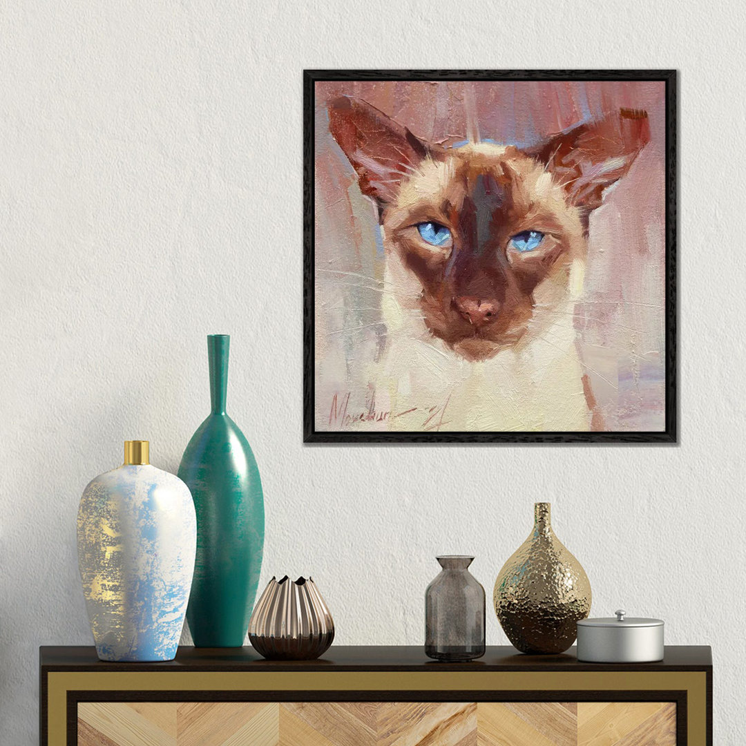 Siamkatze von Alex Movchun - Galerie-verpackte Leinwand Giclée auf Leinwand