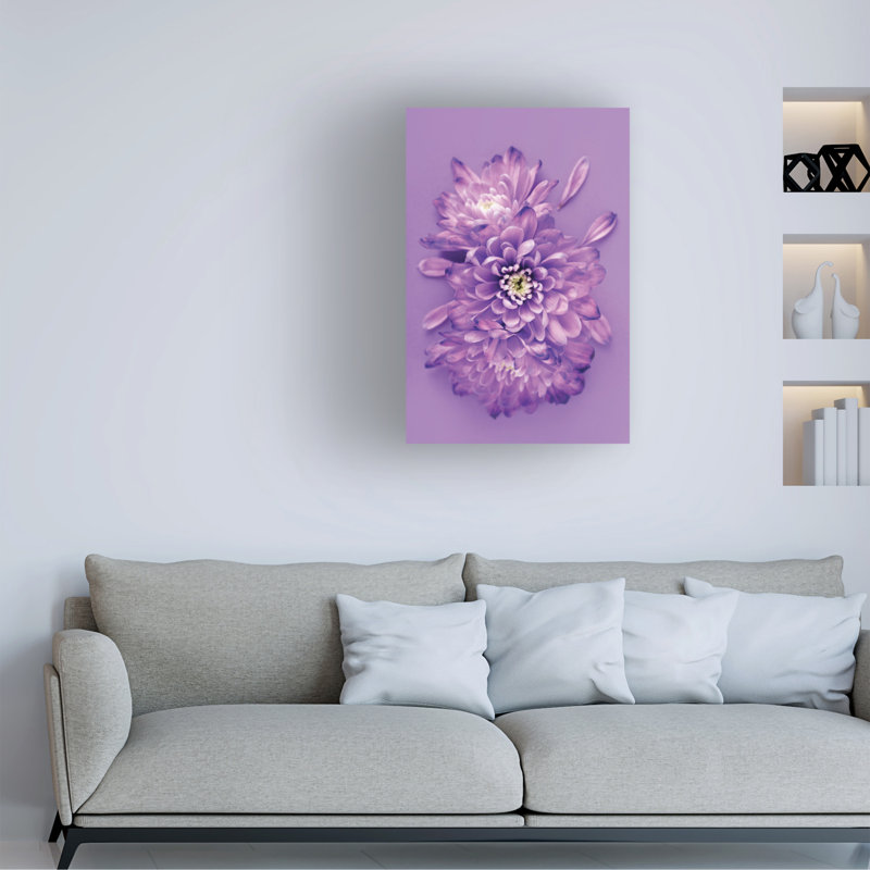 «Incado lavender chrysanthemums», art sur toile, H 32 po x l 22 po
