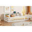 Lit en bois avec armoires de rangement et ports USB