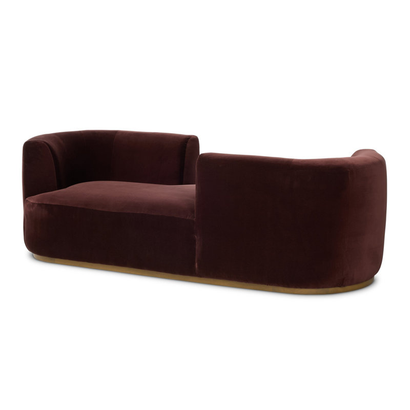 Deandra Velvet Chaise Lounge, Surrey Plum