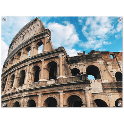 The Colosseum Print - Ancient Rome Landmark Wall Art - Italian Historic Architecture Canvas Poster - Roman Empire Ruins Artwork - Travel Europe Decor - Cultural Heritage Wall Hanging - Modern Home Decoration Art Print