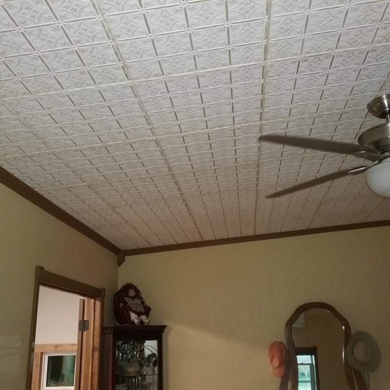 Emma's Flowers Rusted Steel Glue-Up Polystyrene Ceiling Tile