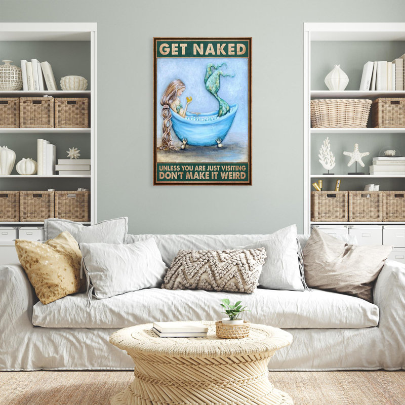 «Mermaid Get Nake 2», reproduction d'art rectangulaire sur toile tendue, H 36 po x l 24 po x P 1,25 po