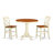 3 Piece Counter Height Dining Table Set Contains a Round Wooden Table with Pedestal and 2 Kitchen Dining Chairs, Buttermilk & Cherry-2015791285-2015791286