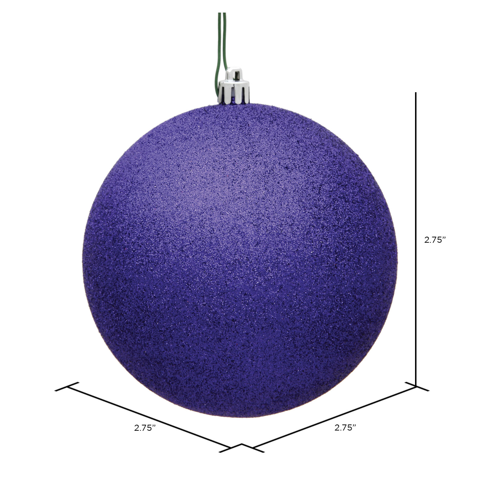 Holiday Décor Ball Ornament, 2.75" H x 2.75" W x 2.75" D, Purple