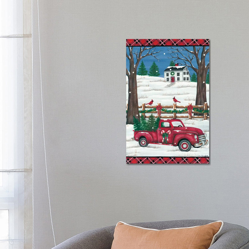 Candy Cane Truck by Lisa Kennedy - Wrapped Canvas Print, 66.04 cm H x 45.72 cm W x 1.91 cm D