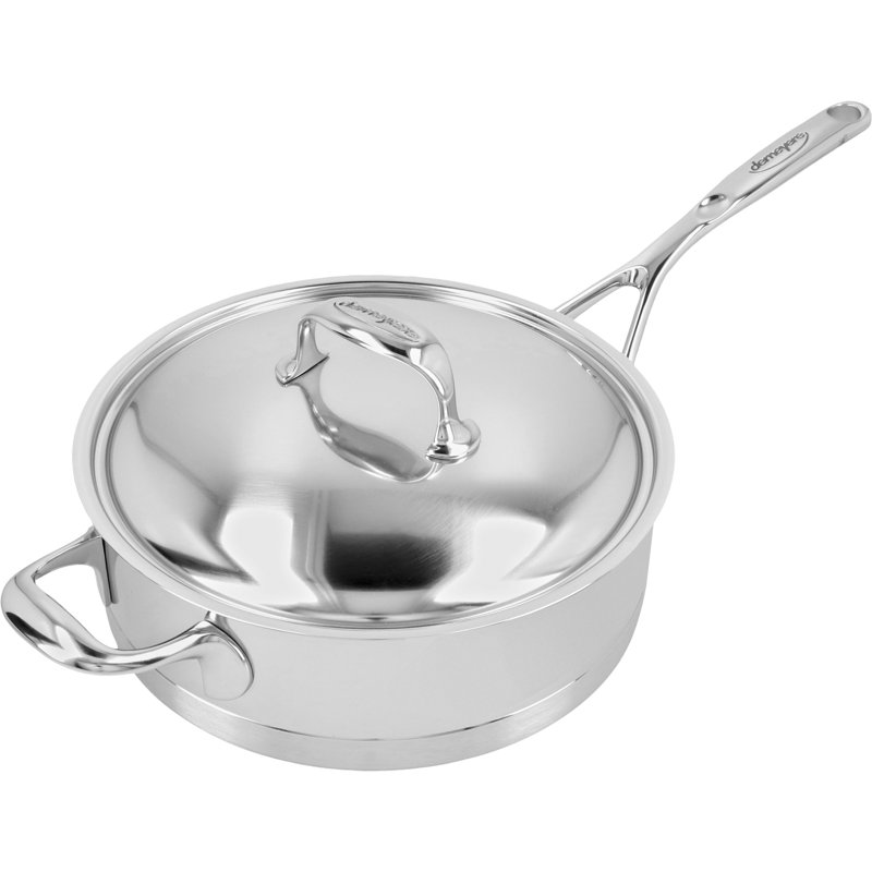 Demeyere Atlantis Stainless Steel Saute Pan with Lid, 5.07 qt.