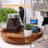 Wooden Lazy Susan Turntable Serving Tray Organizer