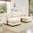 Modular Sectional U Shaped Couch With Ottoman, Premium Chenille Fabric, 2 Throw Pillows, High-Density Foam, Easy Install, Fits Bedrooms And Reading Nooks, Beige-1455838354-1455838356
