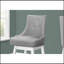 Tabouret de bar transitionnel, ensemble de 2, pivotant, hauteur de bar, bois blanc, aspect cuir gris