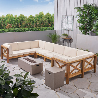 Stickland Outdoor 10 Piece Sectional Seating Group with Cushion by Beachcrest Home