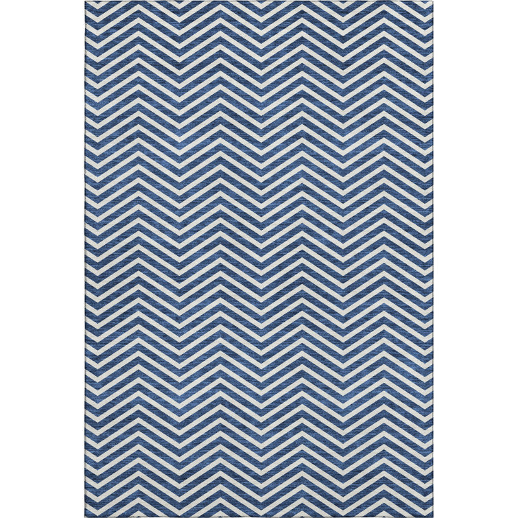Premium Machine Washable Prisco Blue Rug