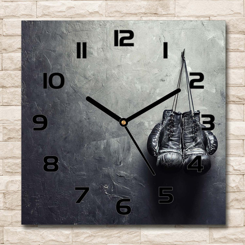 Jezzelle Glass Wall Clock, Black