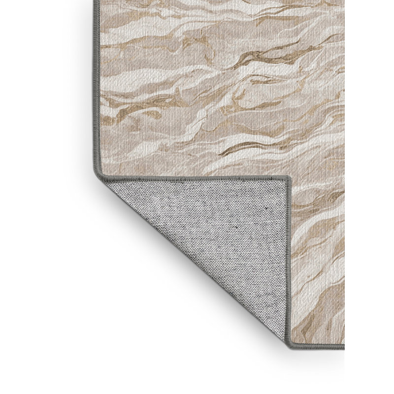 Machine Washable Gray Area Rug, Square 6'