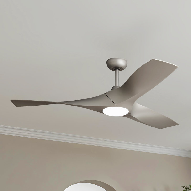 52" Modern Ceiling Fan with LED Light, Remote Control, 6-Speed DC Motor, and Reversible Function