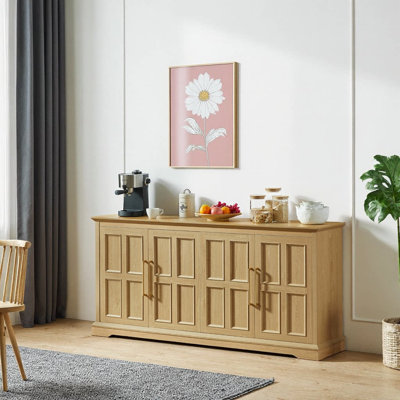 Bargamin Farmhouse Sideboard Cabinet with Raised Panel Doors and Storage