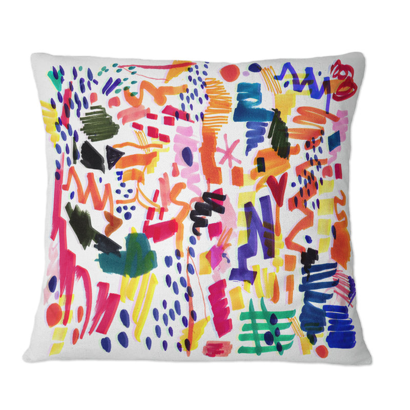 Motif moderne et multicolore futuriste Pop Art - Coussin décoratif moderne, 18 po x 18 po
