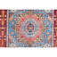 Hand Knotted Wool Area Rug in Blue And Red