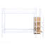 Lit superposé simple en métal avec échelle de rangement latérale et garde-robe, blanc