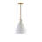 Scalloped Fabric Shade Brass Finish Pendant Light