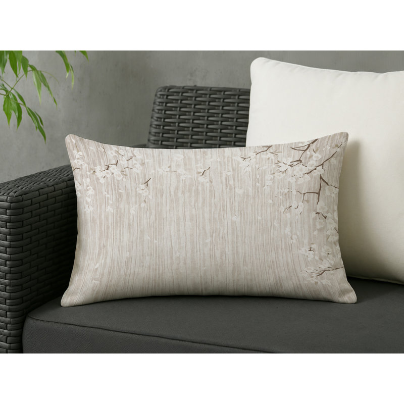 Coussin décoratif intérieur / extérieur gris Modern Modern, Gris / beige / brun clair abstrait 9, Rectangle H 25 po x l 18 po