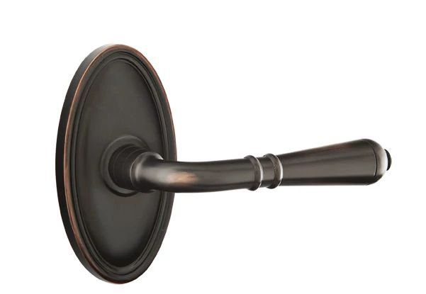 Levier de porte de passage, Bronze frotté à l'huile, Gauche