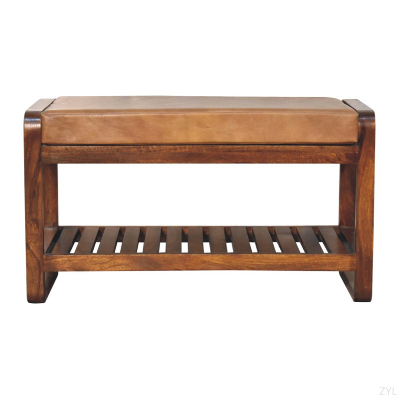 Banc en bois massif à lattes Buffalo